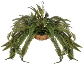 Τεχνητό Κρεμαστό Φυτό Fern 20622 90x90x70cm Green GloboStar Μέταλλο,Ύφασμα