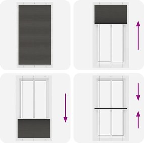 vidaXL Πλισέ περσίδα Μαύρο 110x200 cm Πλάτος υφάσματος 109,4 cm
