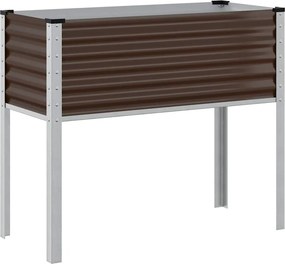 vidaXL Γλάστρα Κήπου Καφέ 100x45x90 εκ. από Ατσάλι