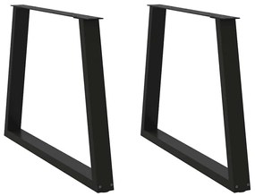vidaXL Πόδια Τραπεζαρίας Σχήματος V 2 τεμ. Μαύρο 100x (72-73,3) εκ. Ατσάλι
