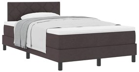 vidaXL Κρεβάτι box spring με στρώμα Σκούρο Καφέ 120 x 200 cm ύφασμα