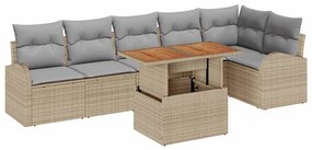 vidaXL Σετ Καναπέ Κήπου 7 pcs μπεζ και ανοιχτό γκρι 100 x 55 x 73 εκ