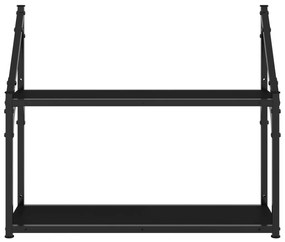 vidaXL Ραφιέρα Τοίχου με 2 Ράφια Μαύρη 60x21x51 εκ Επεξεργ. Ξύλο