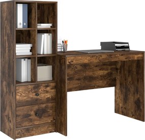 vidaXL Γραφείο με συρτάρι 2 pcs Καπνιστό Δρύς