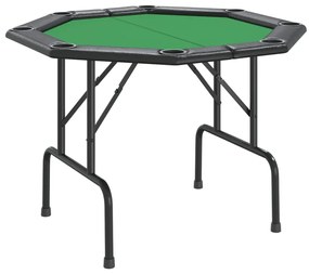 vidaXL Τραπέζι Πόκερ Πτυσσόμενο για 8 Παίκτες Πράσινο 108x108x75 εκ.