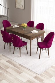 Extendable Dining Table &amp; Chairs Set (7 Pieces) Roz - Baroque, Damson Baroque
Damson