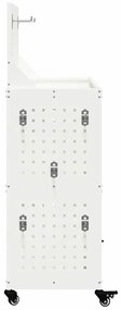 vidaXL Καρότσι εργαλείων με ράφι Λευκό 65 x 35 x 111 εκ Κρύα χάλυβας