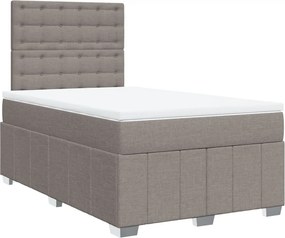 vidaXL Κρεβάτι Boxspring με Στρώμα Taupe 120x200 εκ. Υφασμάτινο