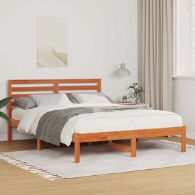 vidaXL Σκελετός Κρεβατιού Καφέ κεριού 120 x 200 cm Μασίφ ξύλο πεύκου