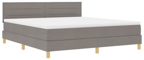 vidaXL Κρεβάτι με Ελατήριο και Στρώμα Taupe 180x200 εκ. Ύφασμα