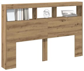 vidaXL Κεφαλάρι με Αποθηκευτικό Χώρο &amp; LED Artisan Δρυς 160x17x102 εκ.