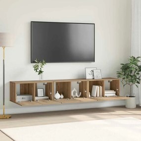 vidaXL Ντουλάπι TV 3 pcs Καφέ 60 x 30 x 30 cm Επεξεργασμένο ξύλο