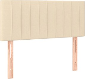 vidaXL Κρεβάτι Boxspring με Στρώμα Κρεμ 120x190 εκ. Υφασμάτινο