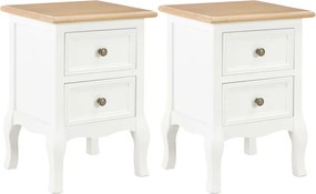 vidaXL Κομοδίνα 2 Τεμ. Λευκά 35 x 30 x 49 εκ. από MDF