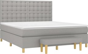 vidaXL Κρεβάτι Boxspring με Στρώμα Αν. Πράσινο 160x200εκ Υφασμάτινο