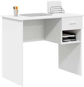 vidaXL Γραφείο με Αποθήκευση Λευκό 90x49.5x75 εκ. Επεξεργασμένο ξύλο
