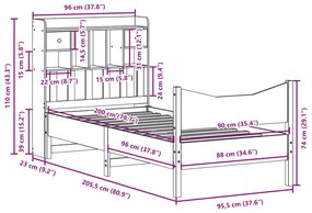 ΣΚΕΛΕΤΟΣ ΚΡΕΒ. ΧΩΡΙΣ ΣΤΡΩΜΑ ΚΑΦΕ ΚΕΡΙΟΥ 90X200 ΕΚ ΜΑΣΙΦ ΠΕΥΚΟ 3323388