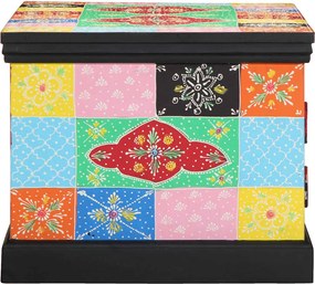 vidaXL Τραπεζάκι σαλονιού πολύχρωμο 90x50x40 cm μασίφ ξύλο Mango