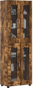 vidaXL Highboard με ράφι FLORIN Καπνιστό Δρύς 60 x 35 x 182 εκ.