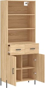 vidaXL Ντουλάπι Sonoma δρυς 69,5 x 34 x 180 εκ. από Επεξεργασμένο Ξύλο