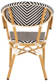 Πολυθρόνα Bamboo Look Μαύρο-Λευκό 57x55x82 Εκ.