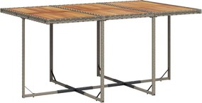 vidaXL Σετ Τραπεζαρίας Κήπου 7 τεμ. Γκρι Συνθ. Ρατάν με Μαξιλάρια