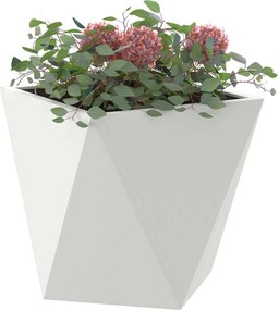 vidaXL Γλάστρα Λευκό 30 x 30 x 30 cm Ατσάλι