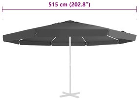 vidaXL Ύφασμα Ανταλλακτικό Ομπρέλας Εξωτερικού Χώρου Ανθρακί 515εκ