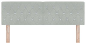 vidaXL LED κεφαλή  με κρύσταλλους ανοιχτού γκρι 72 εκ βελούδο