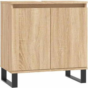 vidaXL Ντουλάπι Μπάνιου Sonoma Δρυς 58 x 33 x 60 εκ. από Επεξεργ. Ξύλο