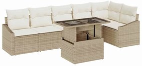 vidaXL Σετ Καναπέ Κήπου 7 pcs μπεζ και κρεμ 100 x 55 x 73 εκ
