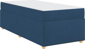 vidaXL Σκελετός Κρεβατιού με στρώμα Μπλε 100 x 200 cm ύφασμα