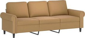 vidaXL Πολυθρόνες Σετ 3 Τεμαχίων Καφέ από Βελούδο με Μαξιλάρια