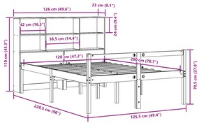 ΚΡΕΒΑΤΙ ΒΙΒΛΙΟΘΗΚΗ ΧΩΡΙΣ ΣΤΡΩΜΑ 120X200 ΕΚ ΜΑΣΙΦ ΞΥΛΟ ΠΕΥΚΟ 3322015