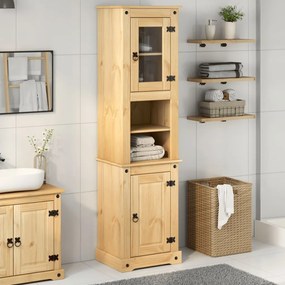 Ντουλάπι Μπάνιου Corona 50x40x185 εκ. από Μασίφ Ξύλο Πεύκου - Καφέ