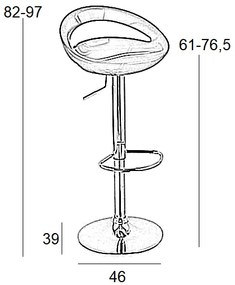 ΣΚΑΜΠΟ ΜΠΑΡ 2ΤΜΧ BAR18 ΜΑΥΡΟ ABS 46X39X97ΕΚ.