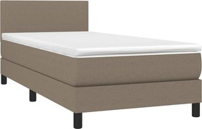 vidaXL Κρεβάτι Boxspring με Στρώμα Taupe 80x200 εκ. Υφασμάτινο