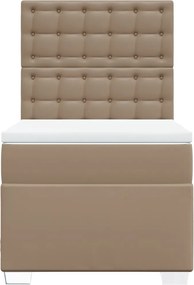 vidaXL Κρεβάτι Boxspring με Στρώμα Καπουτσίνο 80x200 εκ. Συνθ. Δέρμα