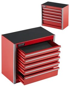 VEVOR Tool Box 8.6-inch Portable Metal Tool Box 5 Drawers Tool Organizer Red
