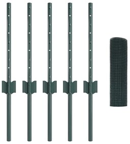 vidaXL Τεντώτο με στήριγμα Πράσινο 0,4 x 10 μ Χάλυβας και PVC