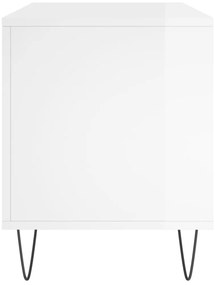 vidaXL Έπιπλο Δίσκων Γυαλ. Λευκό 100x38x48 εκ. από Επεξεργασμένο Ξύλο