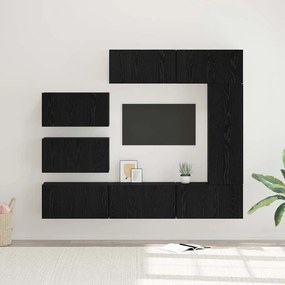 vidaXL Σετ επίπλου τηλεόρασης 8 pcs Μαύρη δρυς 30.5 x 30 x 90 cm
