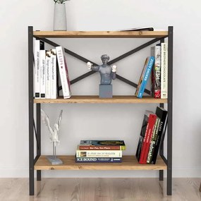 Βιβλιοθήκη Colmar Megapap μεταλλική - μελαμίνης χρώμα pine oak 66x34x85εκ.