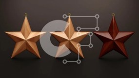 Intra Συλλεκτικό Ξύλινο Παζλ Plywood 4mm - Ξύλινα στολίδια αστεριών σε σκούρο φόντο Σε Ξύλινο Κουτί - Διαστάσεις Puzzle: 10x10 cm – 25 κομμάτια