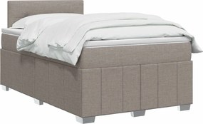 vidaXL Κρεβάτι box spring με στρώμα Taupe 120 x 190 cm Ύφασμα