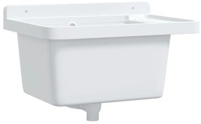 vidaXL Νιπτήρας Επίτοιχος Λευκός 50x35x24 εκ. από Ρητίνη