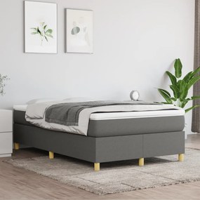 Κρεβάτι Boxspring με Στρώμα Σκούρο Γκρι 120x200 εκ. Υφασμάτινο