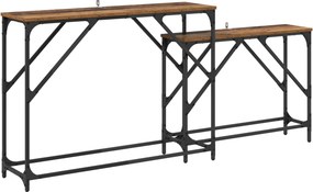 vidaXL Τραπέζι κονσόλας 2 τμχ. Παλιό Ξύλο 100 x 28 x 75 εκ.