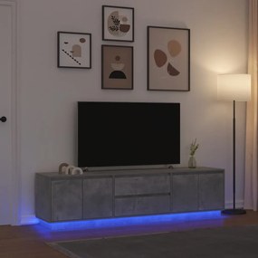 Έπιπλο Τηλεόρασης με LED Γκρι Σκυροδέματος 193,5x41x50 εκ. - Γκρι