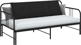 vidaXL Μαξιλάρι Πλάτης Μαύρο 160 x 19 x 50 εκ ύφασμα